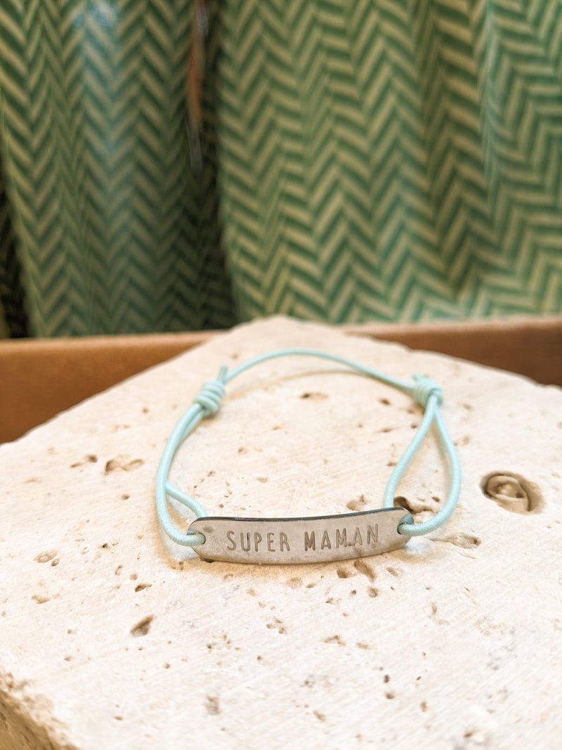 Bracelet Super Maman Bleu ciel